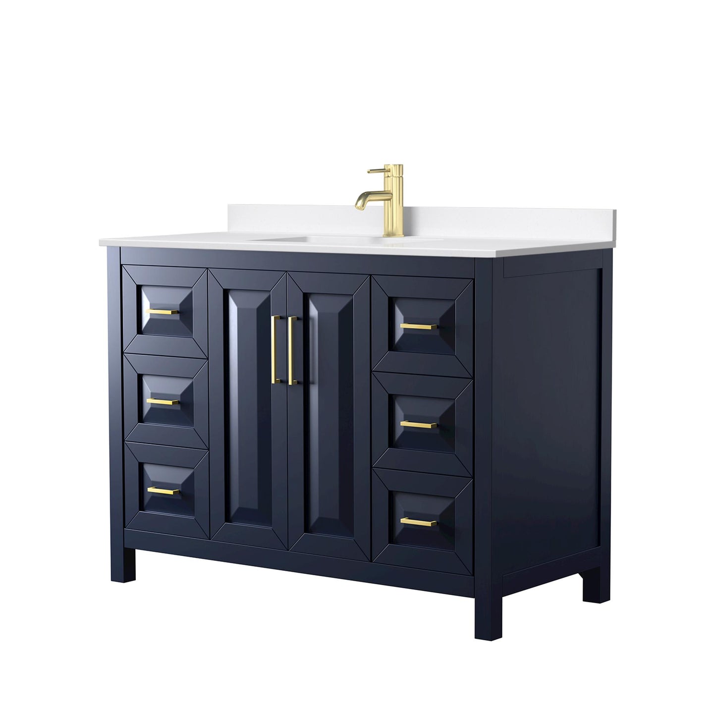 Daria Bathroom Vanity with Countertop 48 inch Single Sink Single hole Faucet Setup