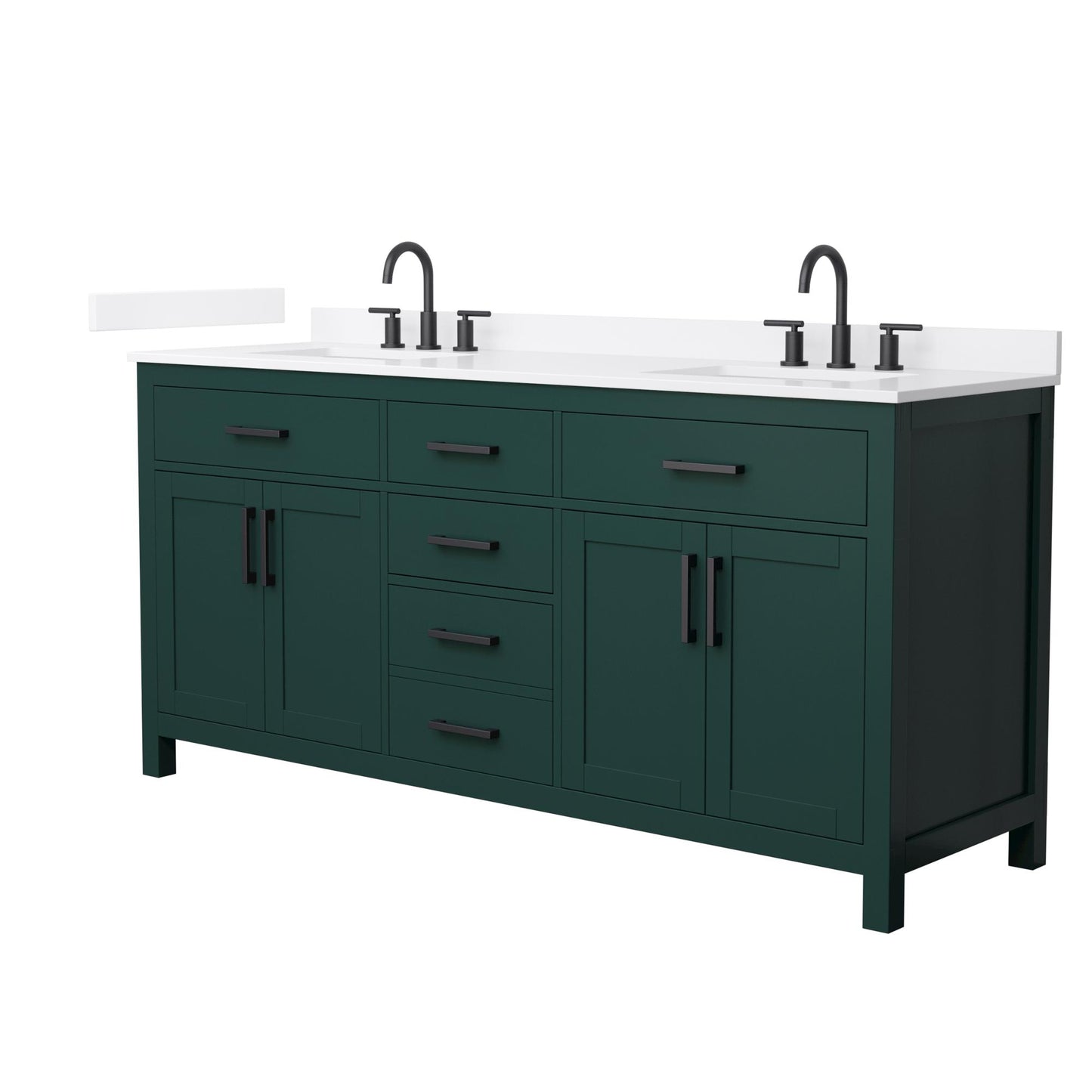 Beckett Bathroom Vanity with Countertop 72 inch Double Sink 3-hole Faucet Setup