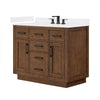 Custom image for Dark Oak with Matte Black Trim / White Cultured Marble / No Mirror