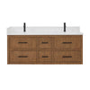 Custom image for Toasted Walnut with Matte Black Trim / White Quartz / No Mirror