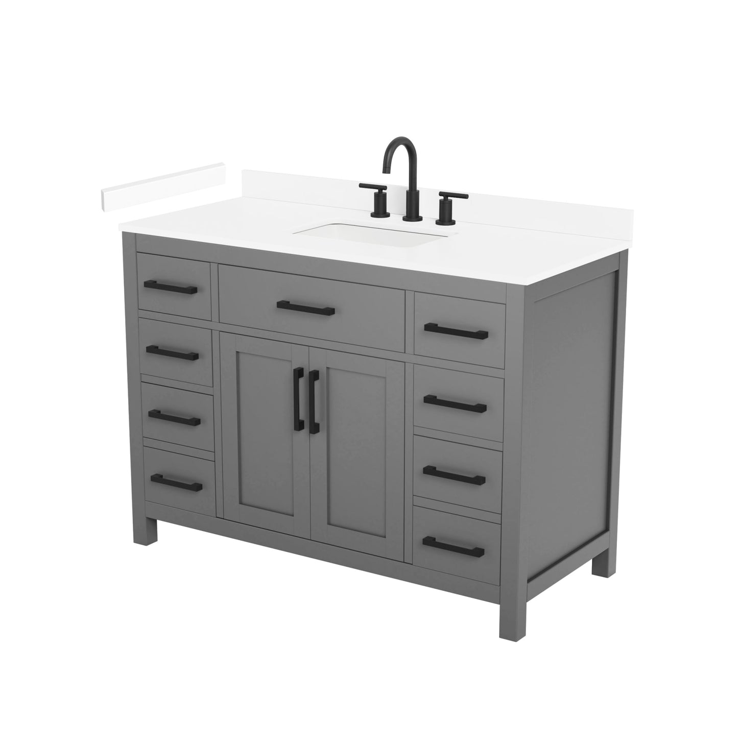 Beckett Bathroom Vanity with Countertop 48 inch Single Sink 3-hole Faucet Setup