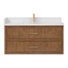 Custom image for Toasted Walnut with Satin Bronze Trim / White Quartz / No Mirror