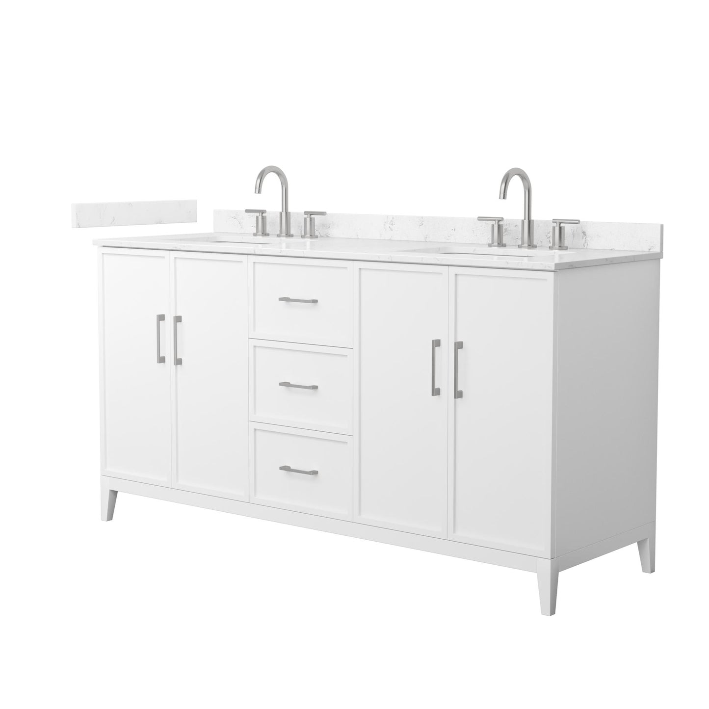Elan Bathroom Vanity with Countertop 66 inch Double Sink 3-hole Faucet Setup