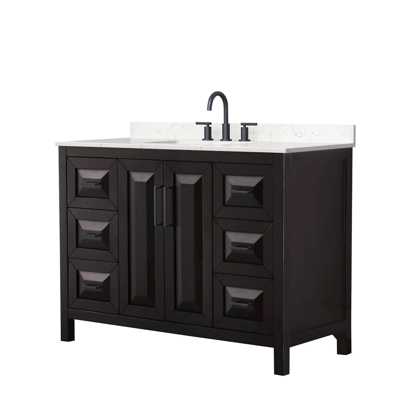 Daria Bathroom Vanity with Countertop 48 inch Single Sink 3-hole Faucet Setup