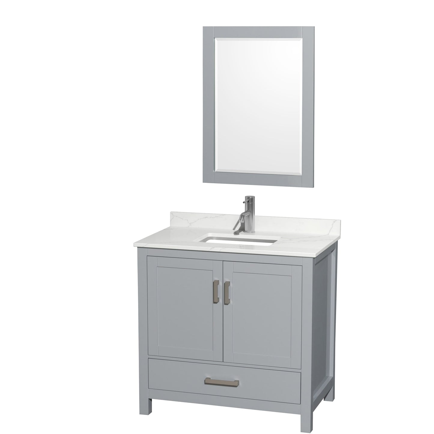 Sheffield Bathroom Vanity with Countertop 36 inch Single Sink Single hole Faucet Setup