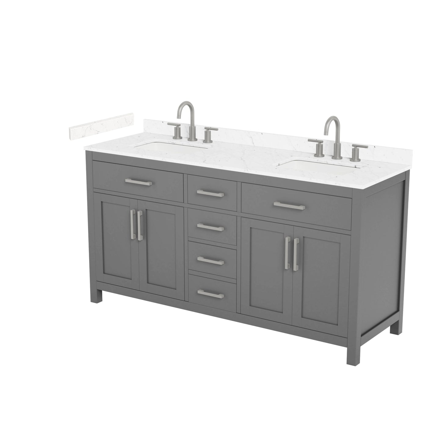 Beckett Bathroom Vanity with Countertop 66 inch Double Sink 3-hole Faucet Setup