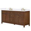 Custom image for Dark Walnut with Brushed Gold Trim / White Cultured Marble / No Mirror