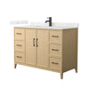 Custom image for White Oak with Matte Black Trim / Giotto Quartz / No Mirror
