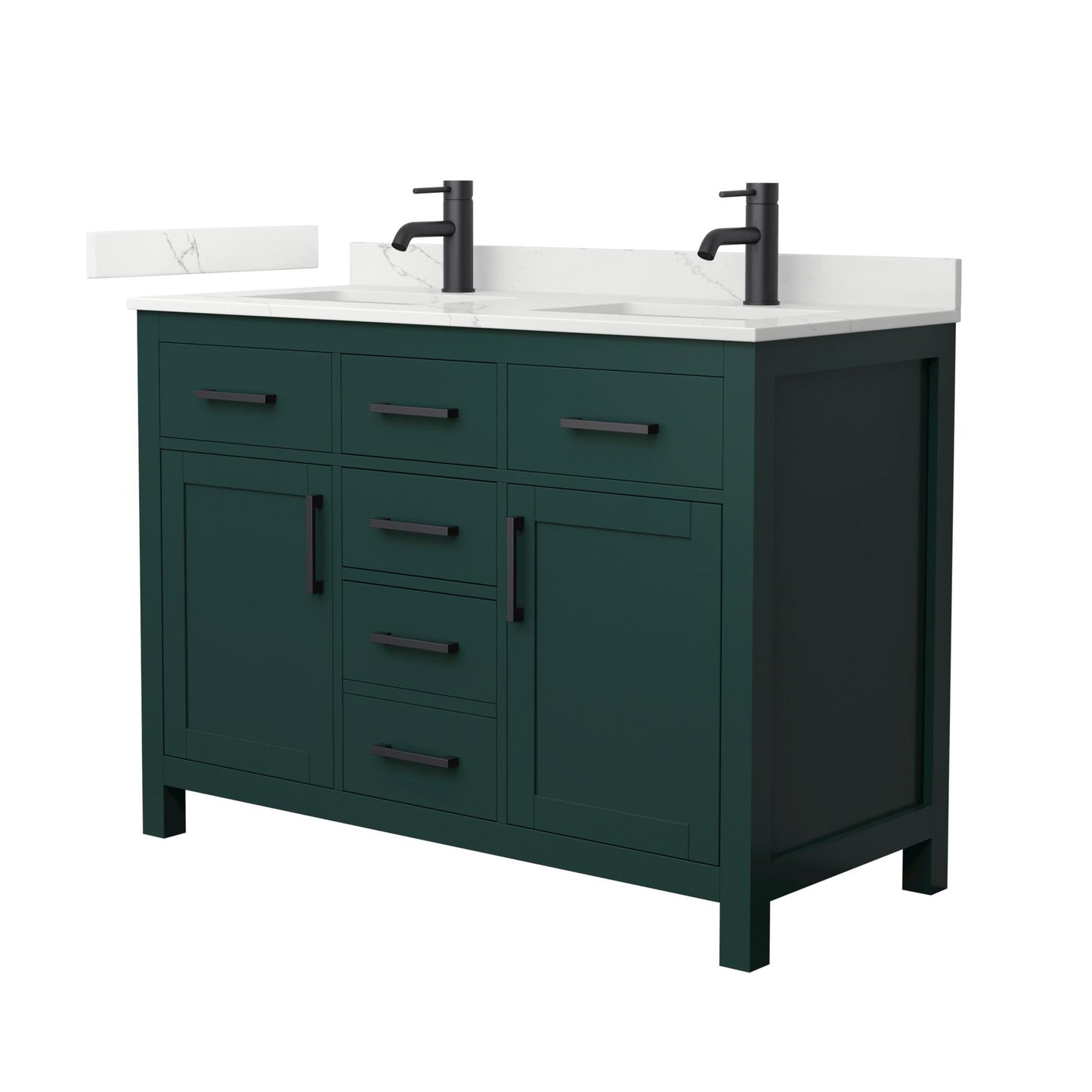Beckett Bathroom Vanity with Countertop 48 inch Double Sink Single hole Faucet Setup