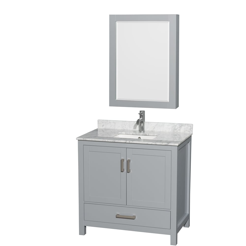 Sheffield Bathroom Vanity with Countertop 36 inch Single Sink Single hole Faucet Setup