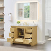 Custom image for Honey Oak with Brushed Gold Trim / White Quartz / No Mirror
