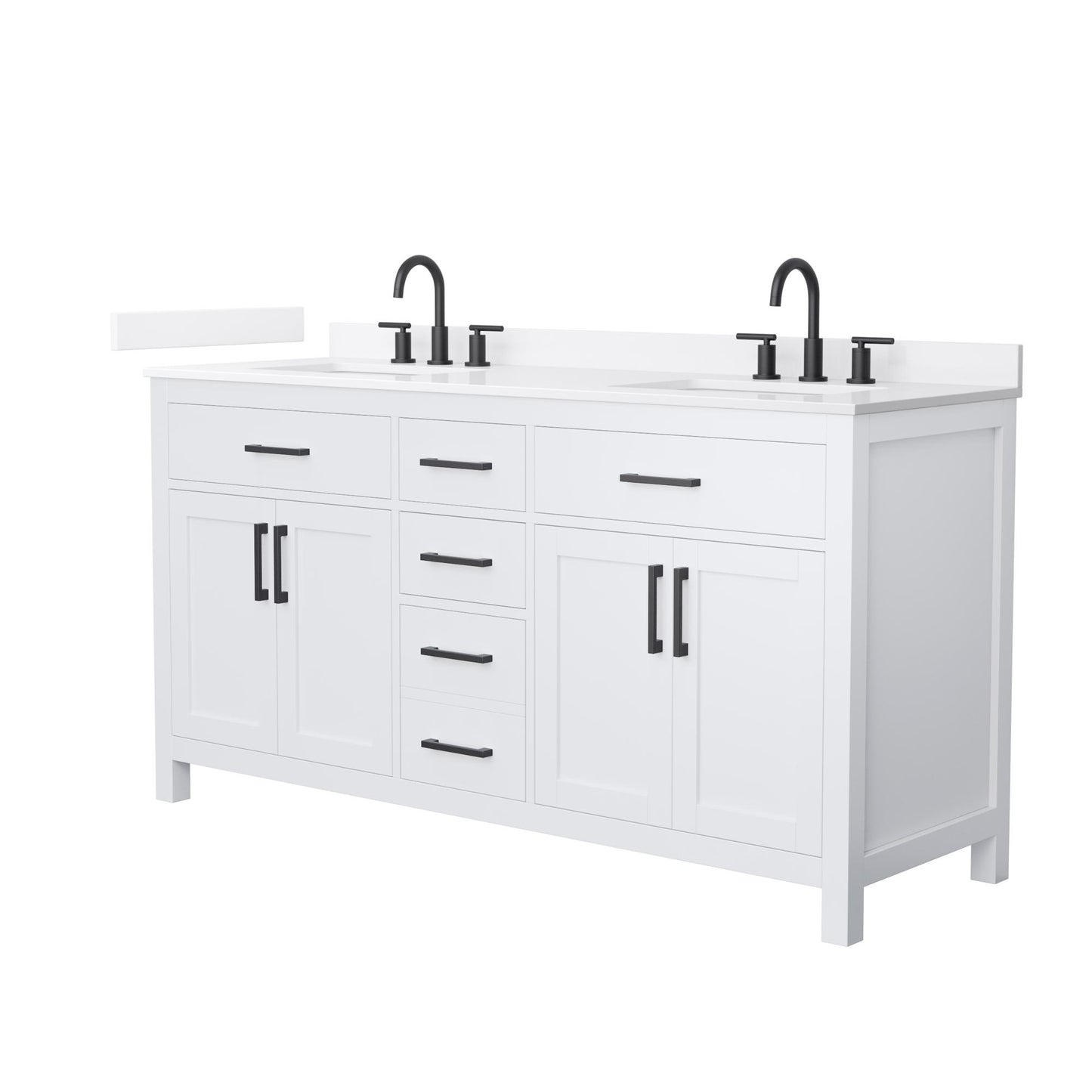 Beckett Bathroom Vanity with Countertop 66 inch Double Sink 3-hole Faucet Setup