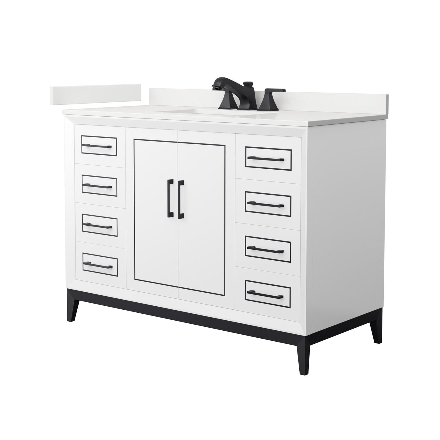 Marlena Bathroom Vanity with Countertop 48 inch Single Sink 3-hole Faucet Setup