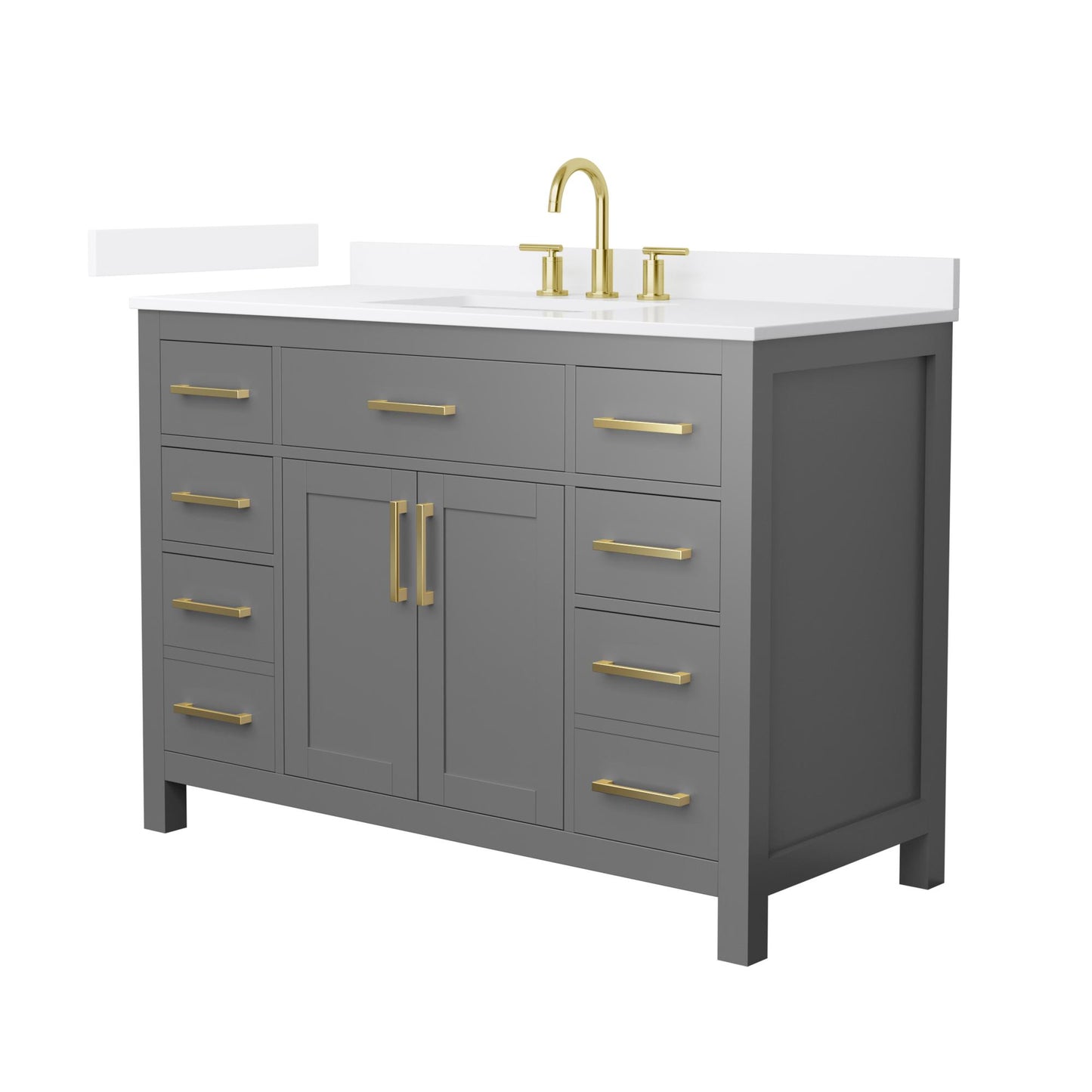 Beckett Bathroom Vanity with Countertop 48 inch Single Sink 3-hole Faucet Setup