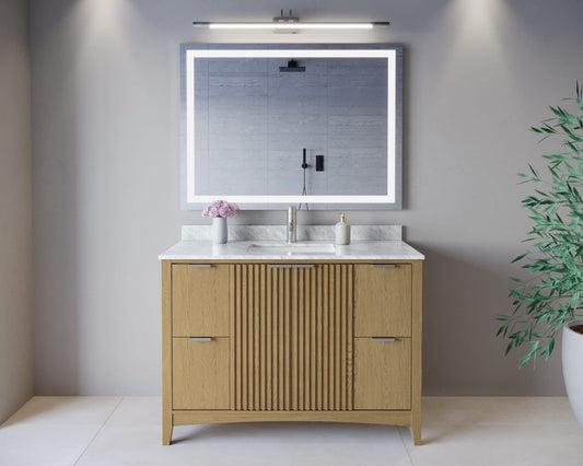 Palmilla Bathroom Vanity with Countertop 48 inch Single Sink Single hole Faucet Setup