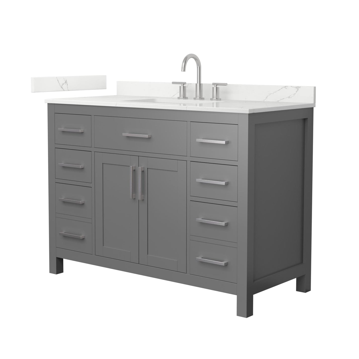 Beckett Bathroom Vanity with Countertop 48 inch Single Sink 3-hole Faucet Setup