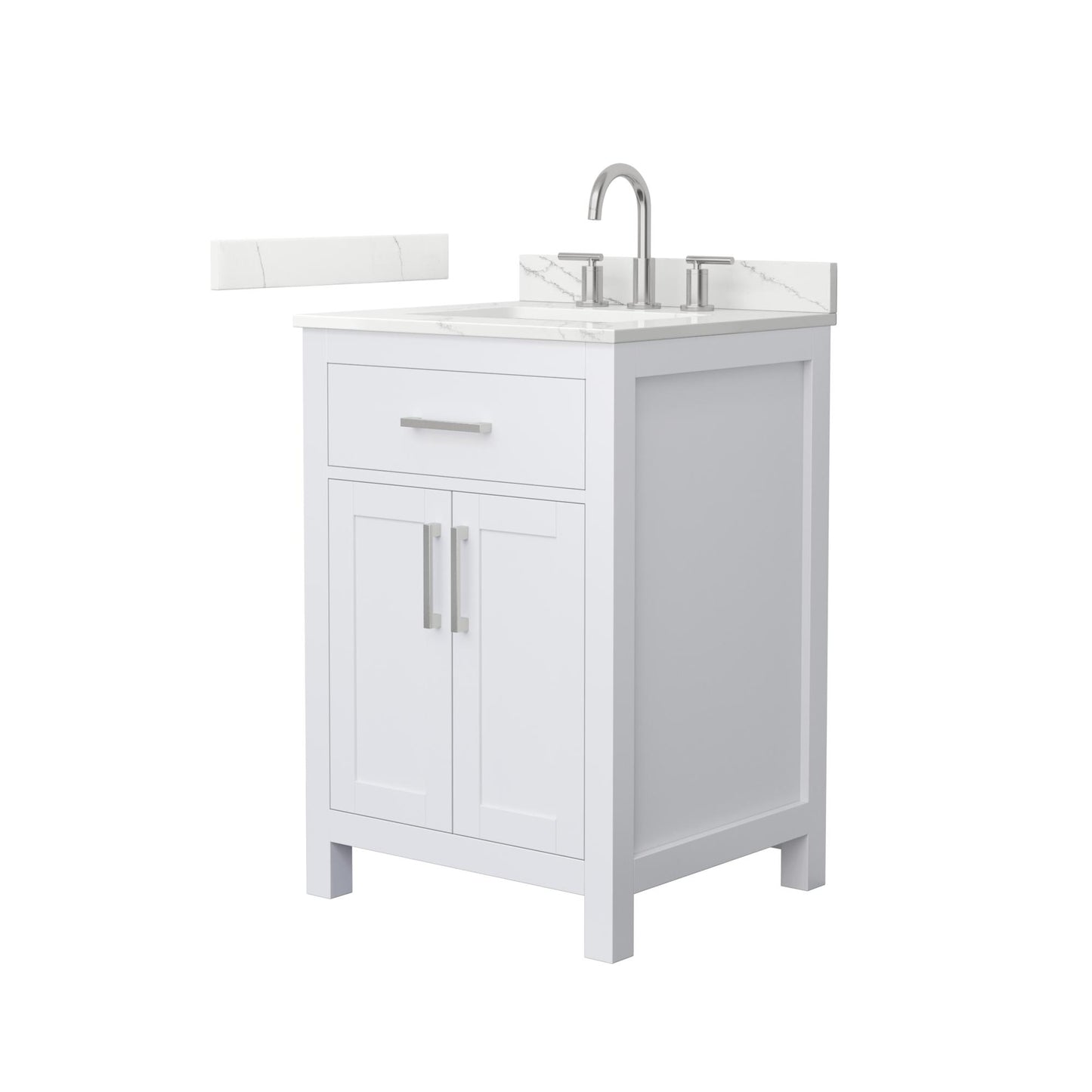 Beckett Bathroom Vanity with Countertop 24 inch Single Sink 3-hole Faucet Setup