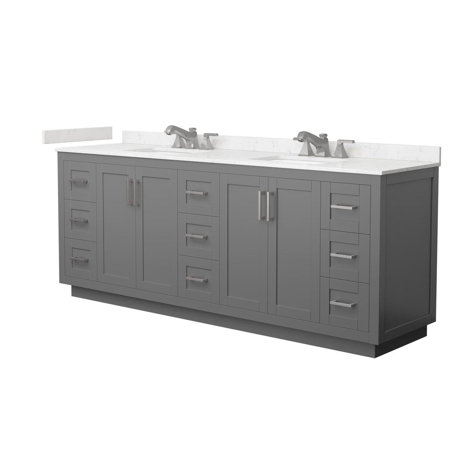 Miranda Bathroom Vanity with Countertop 84 inch Double Sink 3-hole Faucet Setup