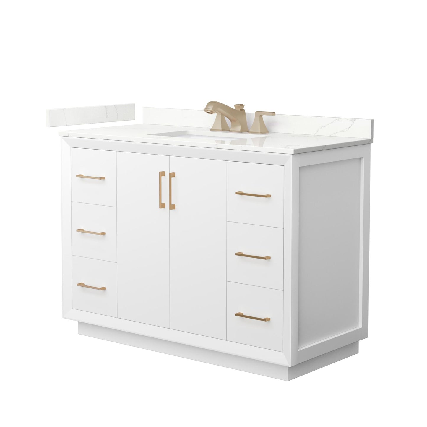 Strada Bathroom Vanity with Countertop 48 inch Single Sink 3-hole Faucet Setup