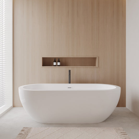 Soho Freestanding Acrylic Bathtub With Faucet 72 inch