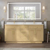 Custom image for Rift Oak with Brushed Gold Trim / Giotto Quartz / No Mirror