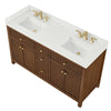 Custom image for Dark Walnut with Brushed Gold Trim / White Quartz / No Mirror