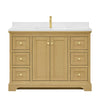Custom image for Honey Oak with Brushed Gold Trim / White Cultured Marble / No Mirror