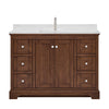 Custom image for Dark Walnut with Polished Chrome Trim / Carrara Cultured Marble / No Mirror