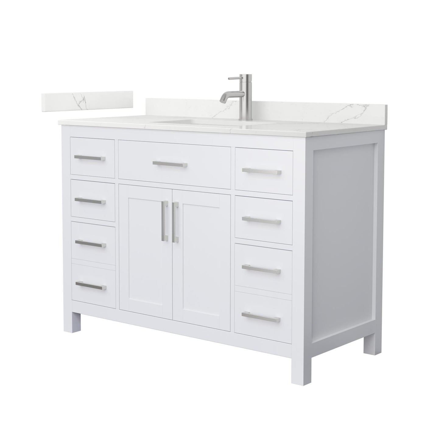 Beckett Bathroom Vanity with Countertop 48 inch Single Sink Single hole Faucet Setup