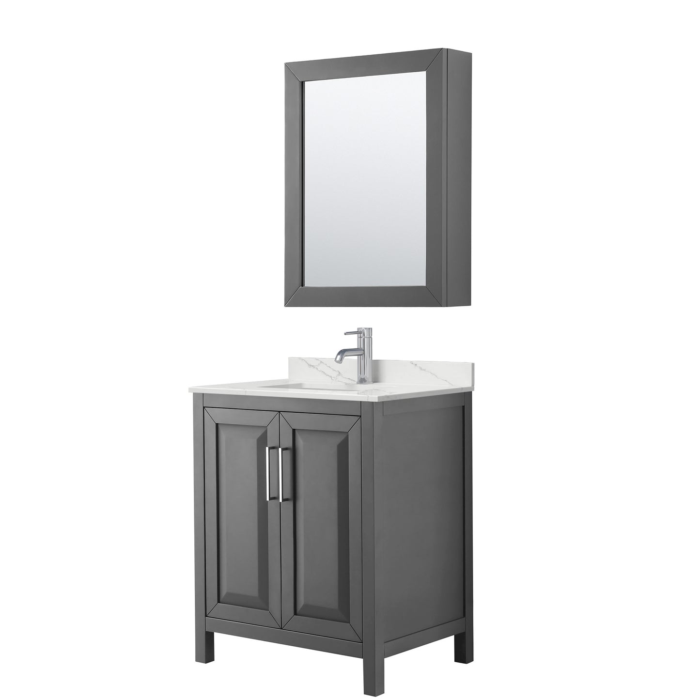 Daria Bathroom Vanity with Countertop 30 inch Single Sink Single hole Faucet Setup