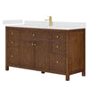 Custom image for Dark Walnut with Brushed Gold Trim / Giotto Quartz / No Mirror