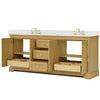 Custom image for Honey Oak with Brushed Gold Trim / Carrara Cultured Marble / No Mirror