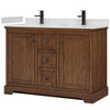 Custom image for Dark Walnut with Matte Black Trim / Carrara Cultured Marble / No Mirror