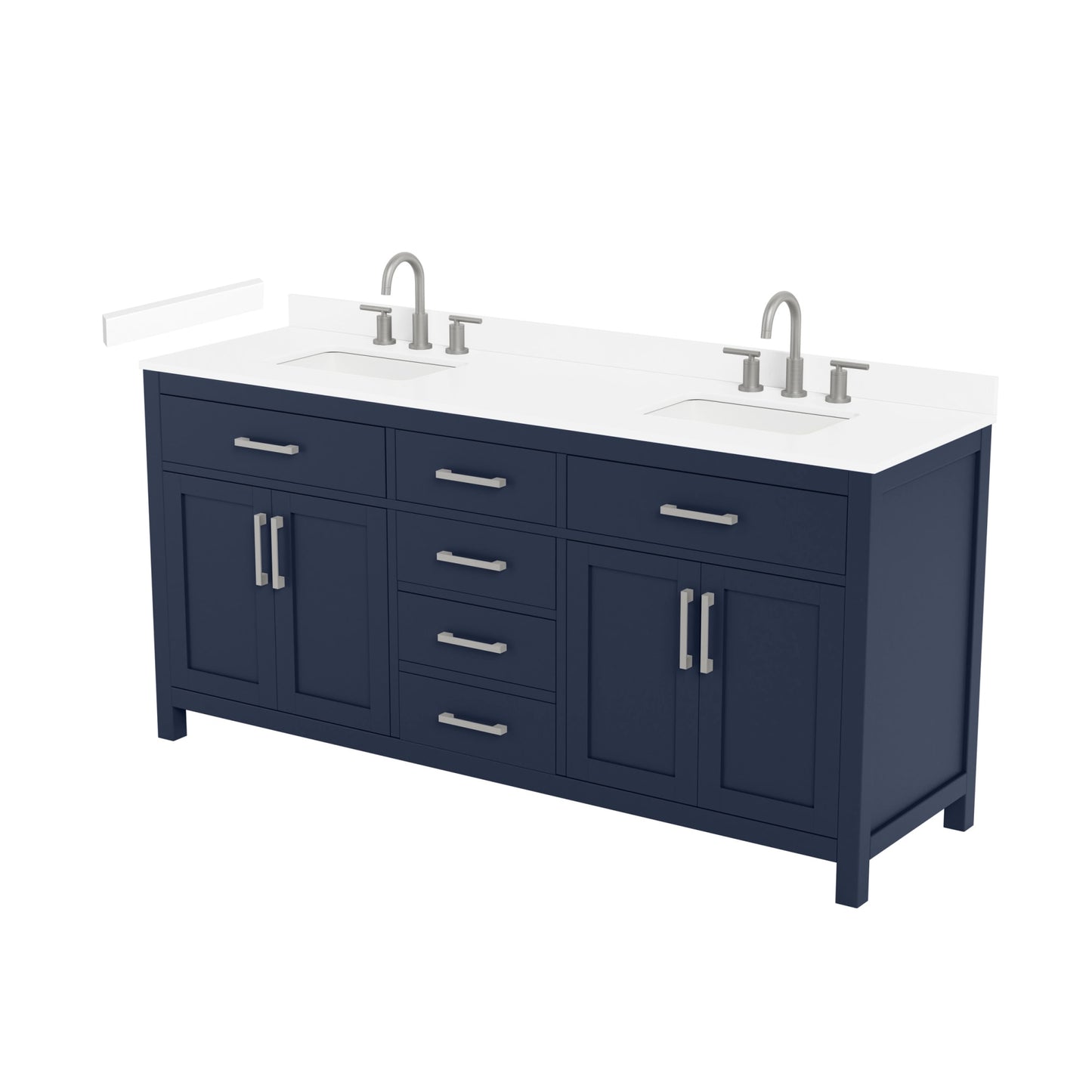 Beckett Bathroom Vanity with Countertop 72 inch Double Sink 3-hole Faucet Setup