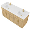 Custom image for Rift Oak with Brushed Gold Trim / White Quartz / No Mirror