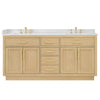 Custom image for Rift Oak with Brushed Gold Trim / Giotto Quartz / No Mirror