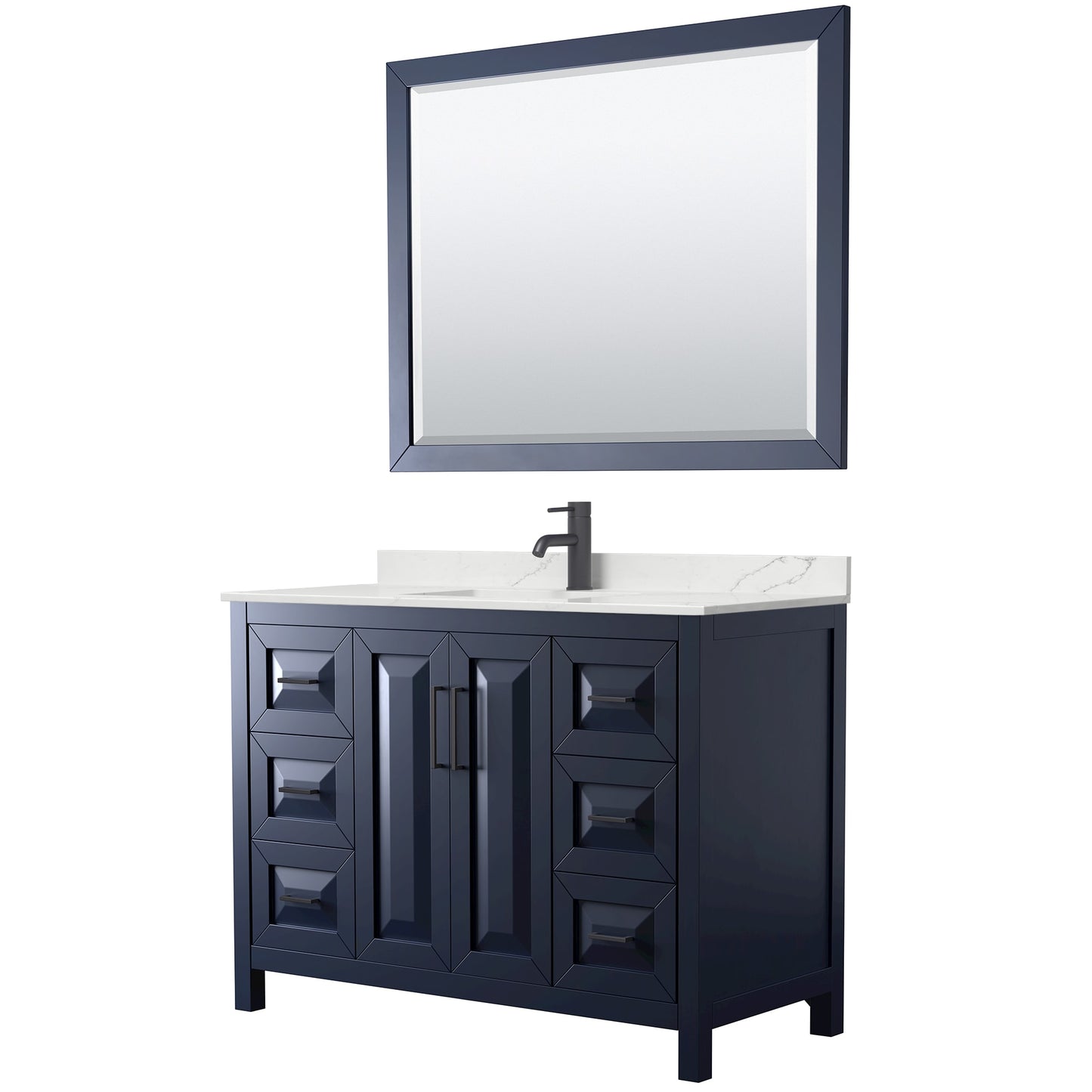 Daria Bathroom Vanity with Countertop 48 inch Single Sink Single hole Faucet Setup