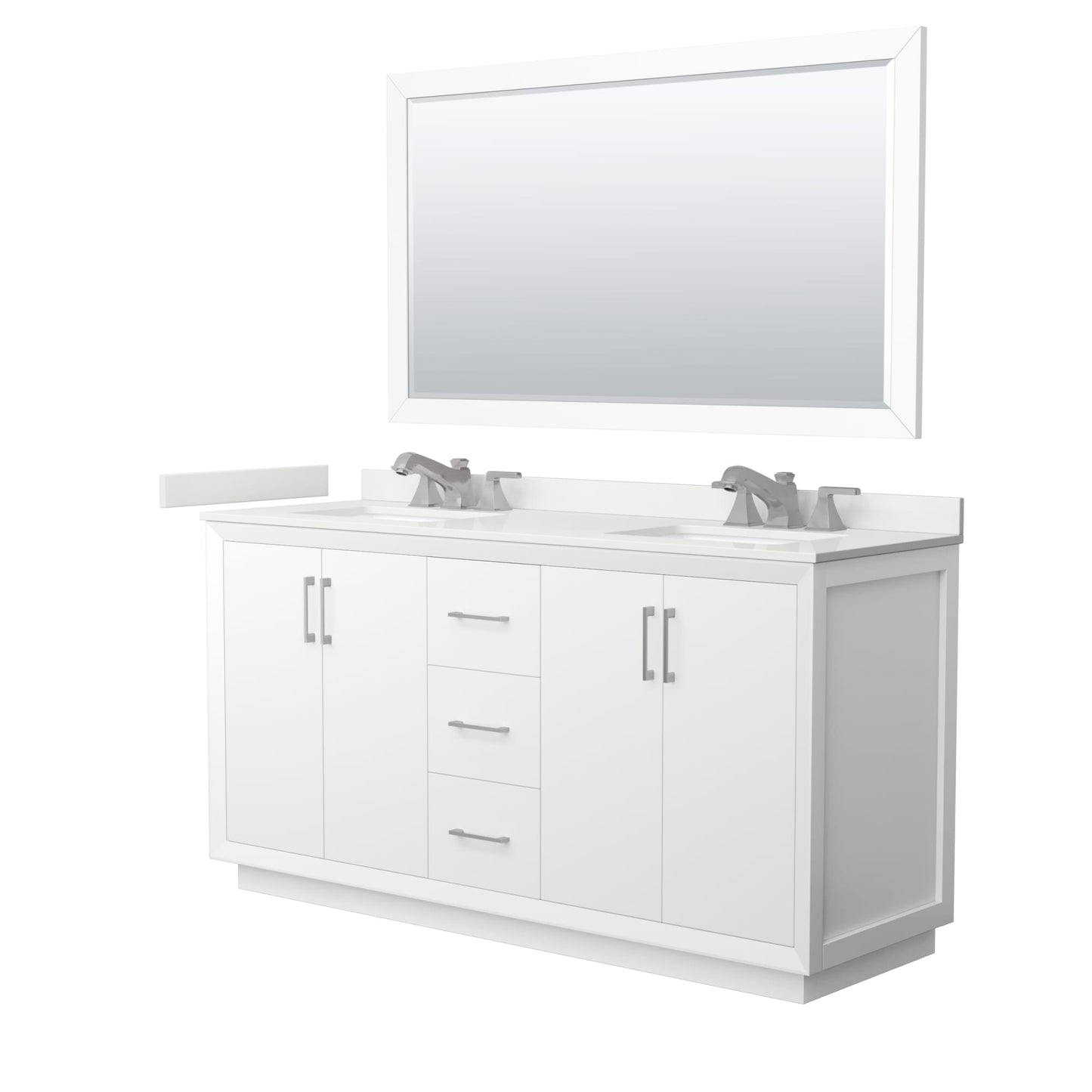 Strada Bathroom Vanity with Countertop 66 inch Double Sink 3-hole Faucet Setup