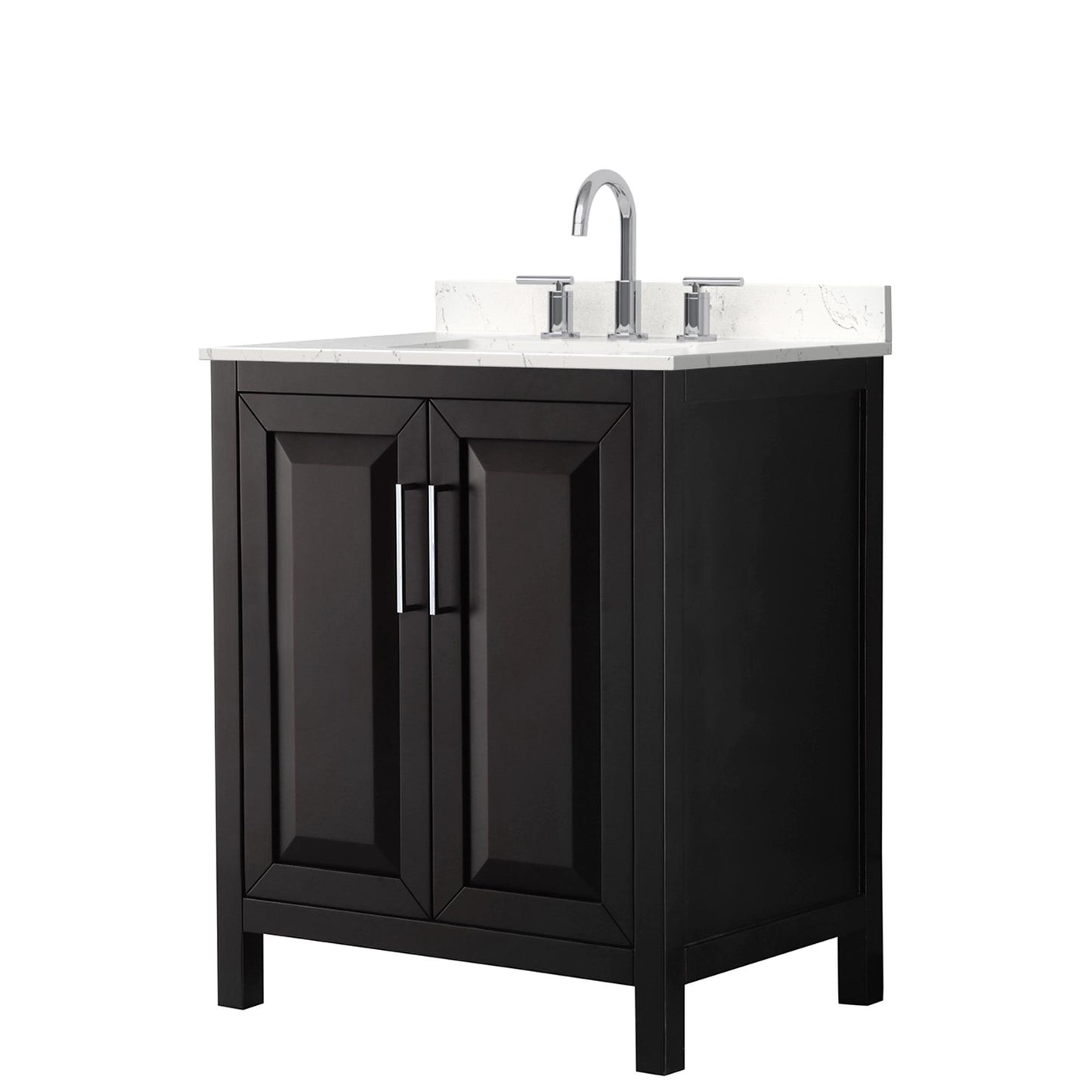 Daria Bathroom Vanity with Countertop 30 inch Single Sink 3-hole Faucet Setup