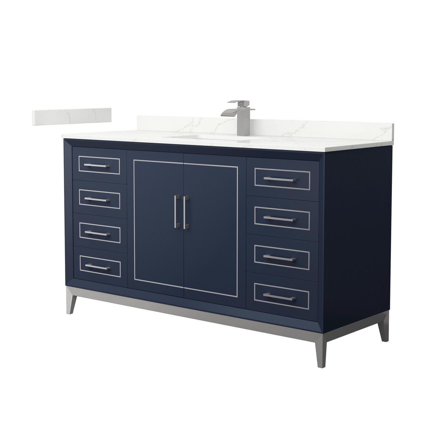 Marlena Bathroom Vanity with Countertop 60 inch Single Sink Single hole Faucet Setup