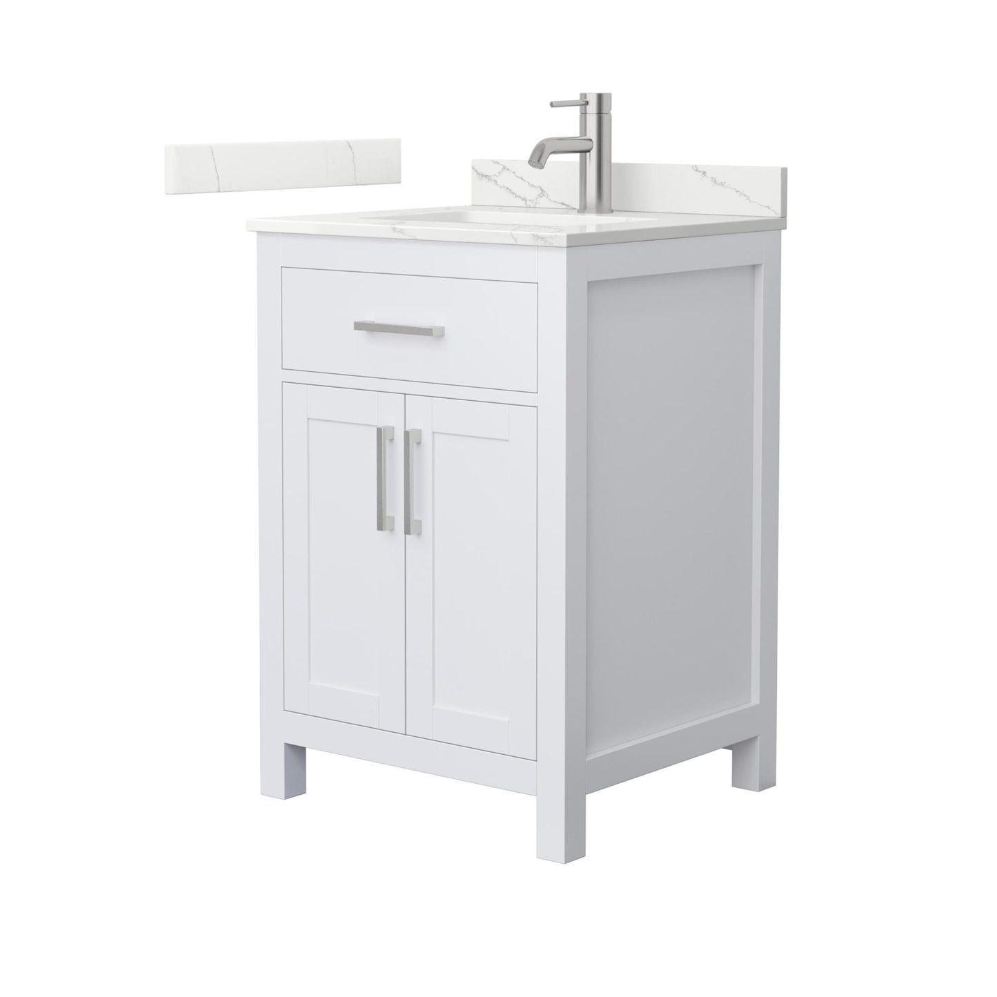 Beckett Bathroom Vanity with Countertop 24 inch Single Sink Single hole Faucet Setup