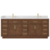 Custom image for Dark Oak with Brushed Gold Trim / Giotto Quartz / No Mirror