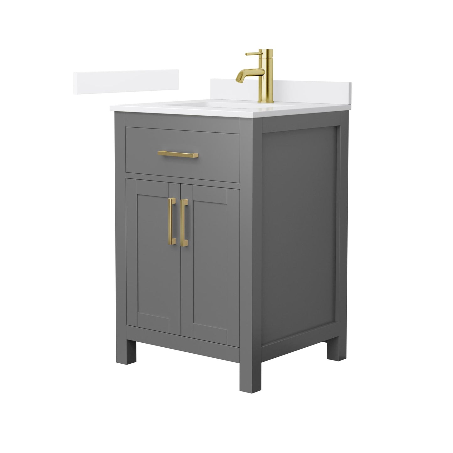 Beckett Bathroom Vanity with Countertop 24 inch Single Sink Single hole Faucet Setup