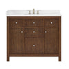 Custom image for Dark Walnut with Brushed Nickel Trim / White Cultured Marble / No Mirror