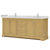 Custom image for Honey Oak with Polished Chrome Trim / Carrara Cultured Marble / No Mirror