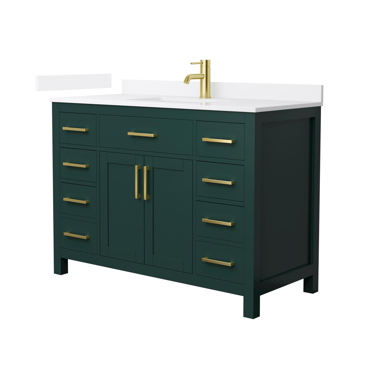 Beckett Bathroom Vanity with Countertop 48 inch Single Sink Single hole Faucet Setup