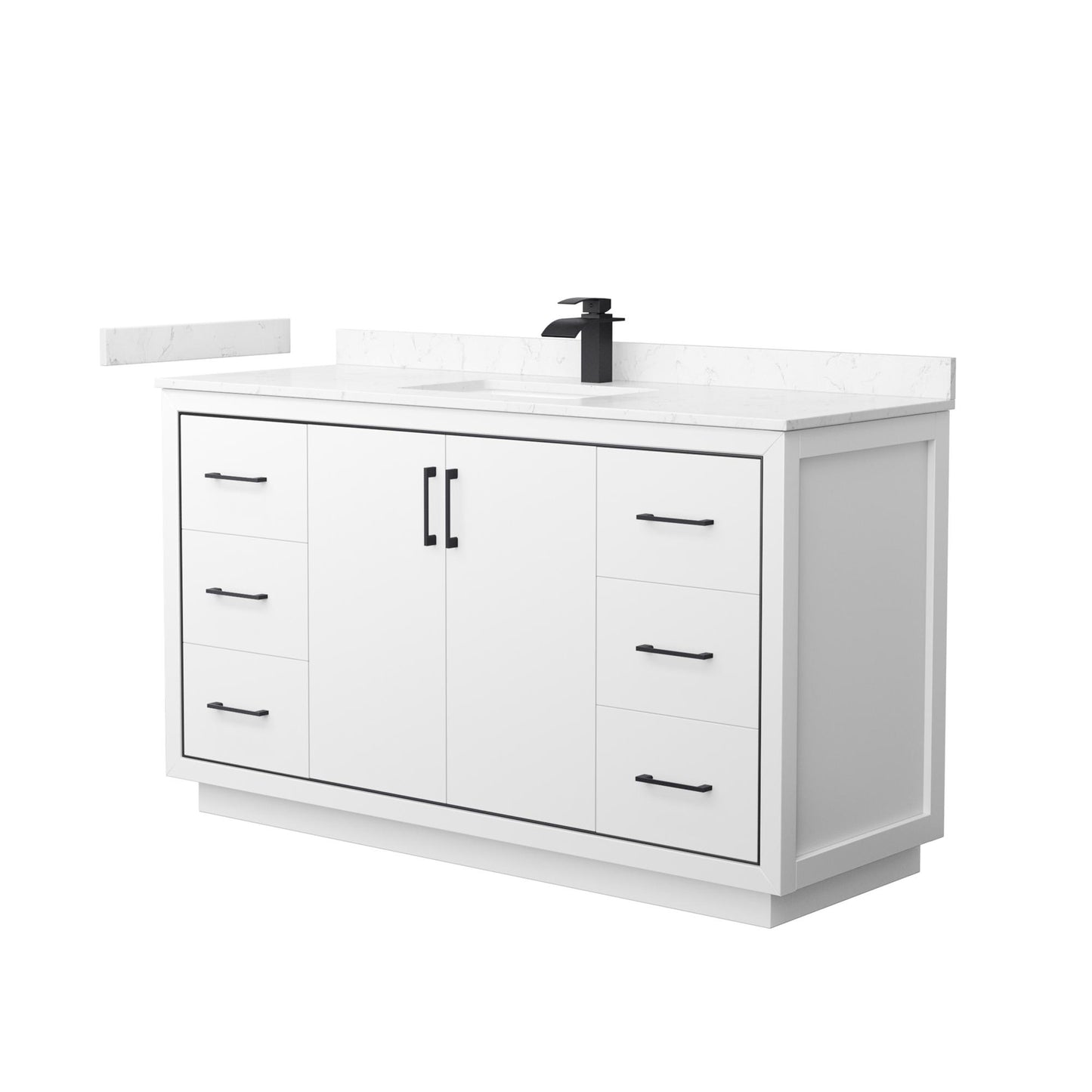 Icon Bathroom Vanity with Countertop 60 inch Single Sink Single hole Faucet Setup