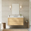 Custom image for Scandinavian Oak with Brushed Nickel Trim / White Quartz / No Mirror