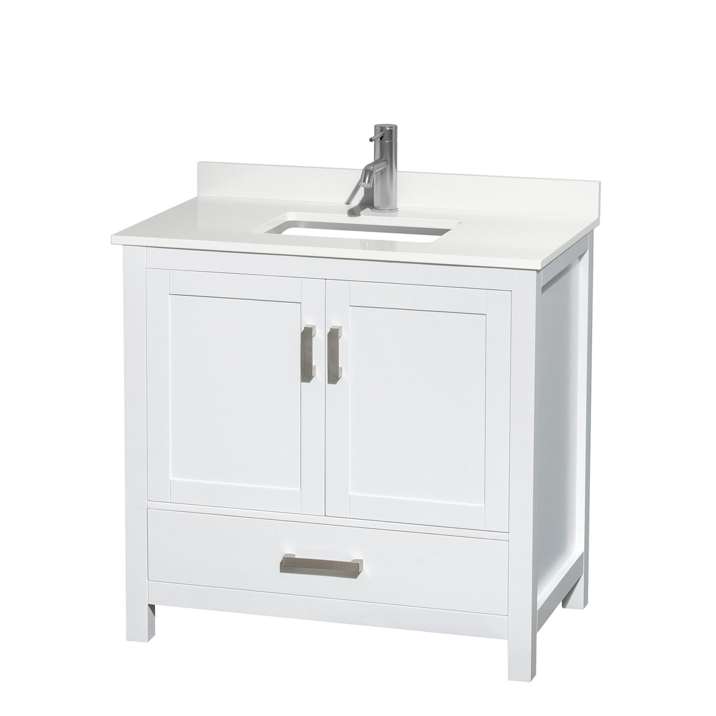 Sheffield Bathroom Vanity with Countertop 36 inch Single Sink Single hole Faucet Setup