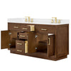 Custom image for Dark Oak with Brushed Gold Trim / Giotto Quartz / No Mirror
